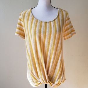 W5 Yellow & Gold Stripe Twist Bottom Top